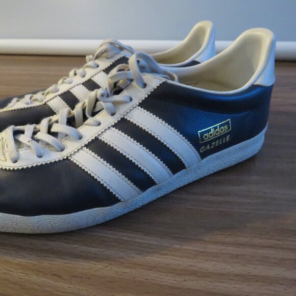 ADIDAS Gazelle OG Legend Ink & Running White Sneakers Shoes Retro Men's US 8.5 - Picture 3 of 15